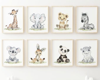 Safari Nursery Print Set,Safari Nursery Art,Safari Nursery Decor,Nursery Wall Art,Neutral Nursery Decor,Safari Print, Toddler Room Decor