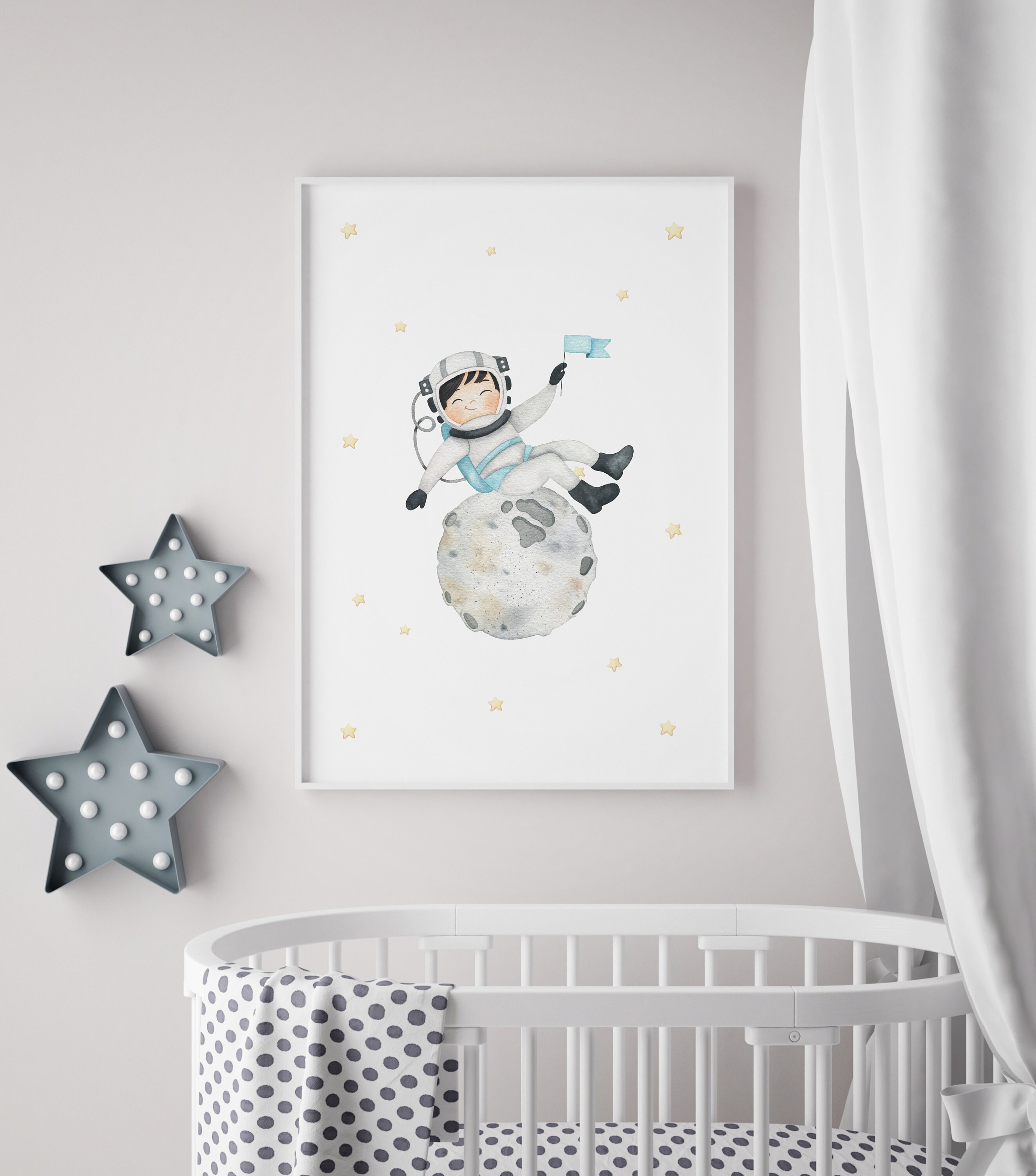 Set von 3 Raum Druck Set Astronaut Kinderzimmer Dekor | Etsy