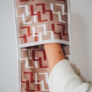 OVEN MITT, COTTON Gloves, Long Double Nectarine Pot Holder Kitchen Mitts Gloves, Ethical, housewarming gift, Protective Cooking Gloves,