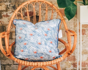 Blue Maua Cushion Cover | Cotton Sateen Cushion Cover