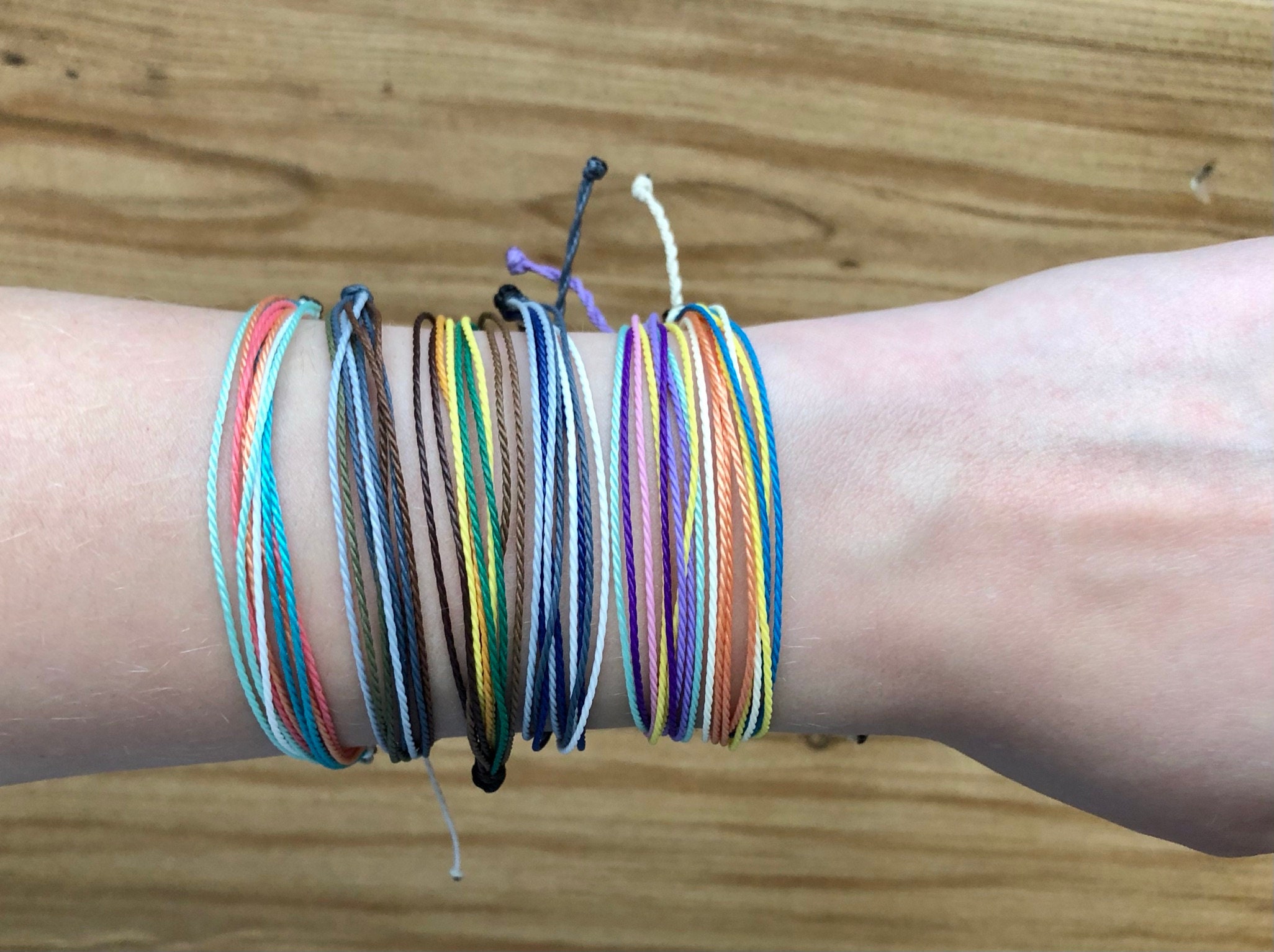 Custom Pura Vida Style Bracelet Waterproof Adjustable String