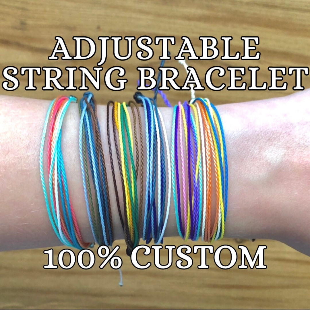 Custom Waterproof Wax String Bracelets | Pura Vida Inspired Bracelets | Multicolored 