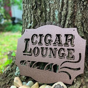 Vintage Cigar Lounge Metal Sign - Bad Dog Metalworks Home Decor - Man Cave Gifts - Cigar Smokers - Cigar Gifts - Cigar Lovers - Cigar Decor