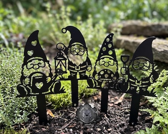 Garden Gnome Garden Stakes - Bad Dog Metalworks Home Decor