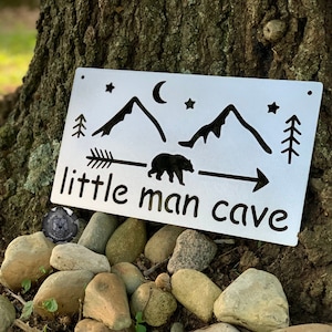 Little Man Cave Sign - Bad Dog Metalworks Home Decor - Nursery Decor - Boy&#39;s Room Decor - Baby Shower Gifts - Boys Wall Art - Nursery Sign