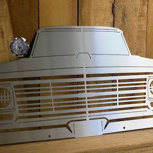 1969 Ford Pickup Truck Front End Metal Art - Bad Dog Metalworks Home Decor - Classic Truck Art - Man Cave Sign - Vintage Truck Themed Decor