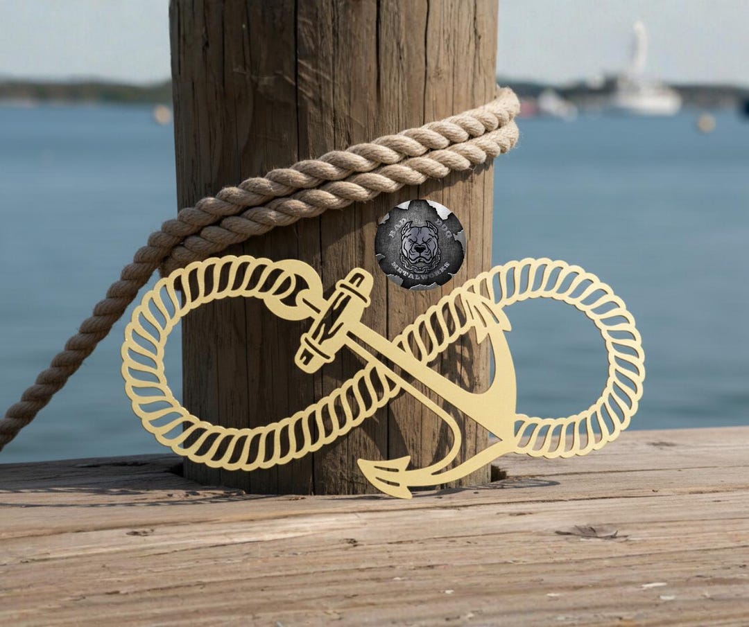 Nautical Rope Signs Infinity Rope and Anchor Metal Sign - Bad Dog Metalworks Home Decor ...