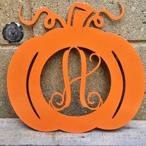 Pumpkin Monogram - Bad Dog Metalworks Home Décor - Halloween Decor - Fall Home Décor - Pumpkin Décor - Personalized Gifts - Fall Decor