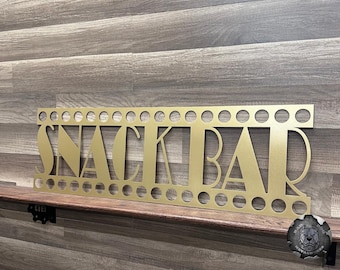 Snack Bar Concession Sign - Metal Movie Theater Decor - Bad Dog Metalworks Home Decor - Movie Night - Concessions Stand - Pantry Sign