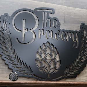 The Brewery Sign Metal Art - Bad Dog Metalworks Home Décor - Bar Décor - Brewery Décor - Man Cave Décor - Groomsmen Gifts - Beer Lovers Gift