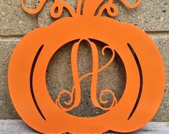 Pumpkin Monogram - Bad Dog Metalworks Home Décor - Halloween Decor - Fall Home Décor - Pumpkin Décor - Personalized Gifts - Fall Decor