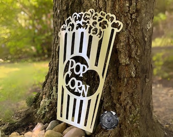 Movie Theater Popcorn Metal Home Theater Decor - Movie Theater Decor - Movie Signs - Retro Movie Room Decor - Pantry Decor - Snack Bar Sign