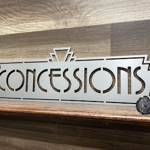 Retro Concessions Theater Decor - Bad Dog Metalworks Home Decor - Movie Night - Retro Theater Gifts - Movie Night - Snack Bar - Pantry Sign