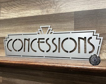Retro Concessions Theater Decor - Bad Dog Metalworks Home Decor - Movie Night - Retro Theater Gifts - Movie Night - Snack Bar - Pantry Sign
