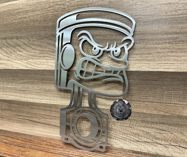 Angry Piston Metal Sign Man Cave Decor - Bad Dog Metalworks Home Decor ...