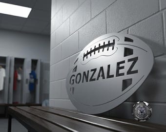 Personalized Football Monogram - Bad Dog Metalworks Home Decor - Sports Gifts - Football Decor - Man Cave Decor - Sports Kids Room Decor