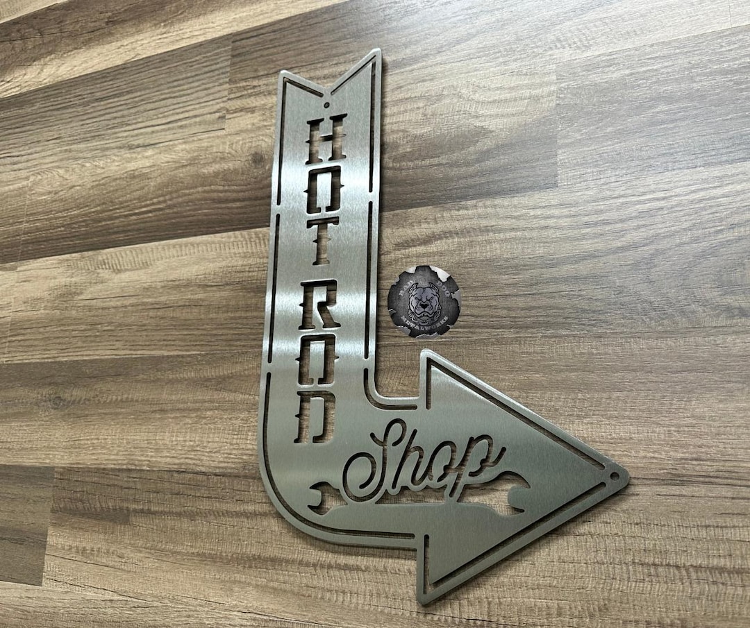 Rod Shop Sign Hot Rod Shop Retro Sign - Bad Dog Metalworks Home Decor - Man Cave ...