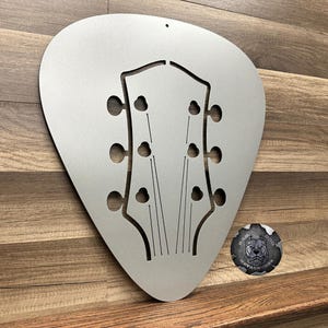 Guitar Neck Guitar Pick Metal Art - Bad Dog Metalworks Home Decor - Guitar Themed Decor - Music Lovers Wall Art - Guitar Art - Music Gifts