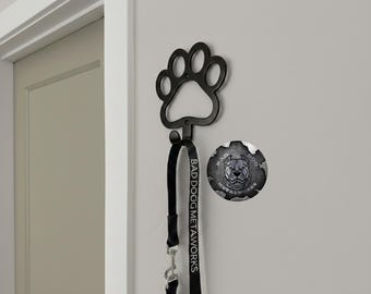 Dog Paw Leash Holder - Bad Dog Metalworks Home Decor