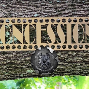 Concessions - Metal Home Theater Decor - Bad Dog Metalworks Theater Decor - Movie Night - Concession Stand Sign