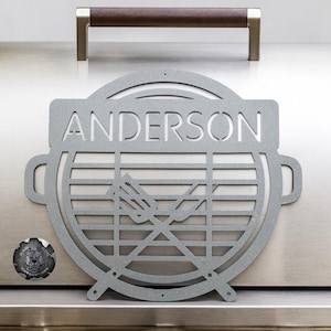 Personalized BBQ Monogram Sign - Bad Dog Metalworks Home Decor - Grill Masters - Backyard BBQ - Gifts for Him - Gifts for Her - Patio Decor