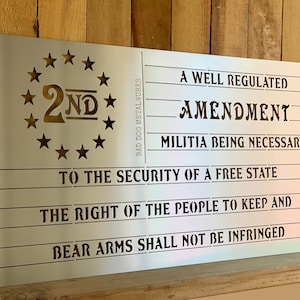 Second Amendment American Flag Patriotic Decor - Bad Dog Metalworks Home Decor - American Flag Metal Art - Patriotic Gifts - 2A Gifts