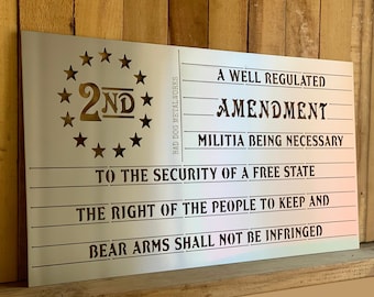 Second Amendment American Flag Patriotic Decor - Bad Dog Metalworks Home Decor - American Flag Metal Art - Patriotic Gifts - 2A Gifts