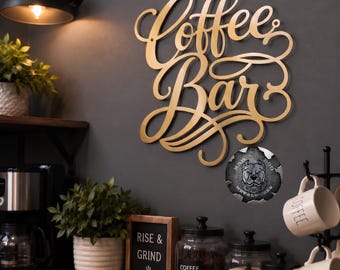 Coffee Bar Script Metal Sign - Bad Dog Metalworks Home Décor
