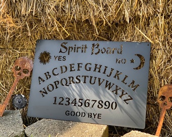 Spirit Board Metal Ouija Board Halloween Decor - Bad Dog Metalworks Home Decor - Paranormal Witch Vibes - Gothic Séance Afterlife Horror Art