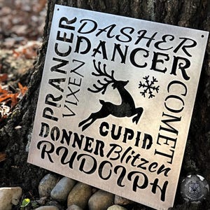 Santa&#39;s Reindeer Metal Sign - Bad Dog Metalworks Home Decor - Christmas Decor - Christmas Wall Art - Santa&#39;s Reindeer Games - Seasonal Decor