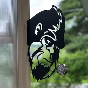 Peeking Bigfoot Metal Sign - Bad Dog Metalworks Home Decor - Peek-a-Boo Bigfoot - Funny Signs - Sasquatch Decor - Bigfoot Mounted Sign