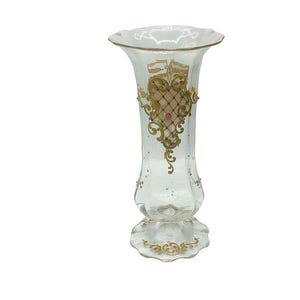 Moser Jeweled Enameled Crystal Vase