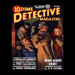 1940&#39;s Dime Detective Pulp Magazine Cover Poster Print - Retro Pulp Magazine Art