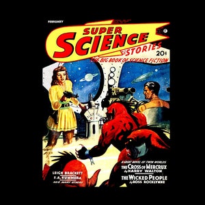1940&#39;s Super Science Fiction Stories Pulp Magazine Cover Poster Print - Retro Pulp Magazine Art