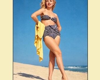 1940s Pin‑Up Beach Girl Print • 8.5x11 Retro Style Vintage Swimsuit Print
