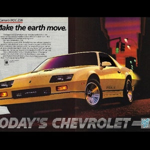 1985 Chevy Camaro IROC Z28 Original Magazine Ad