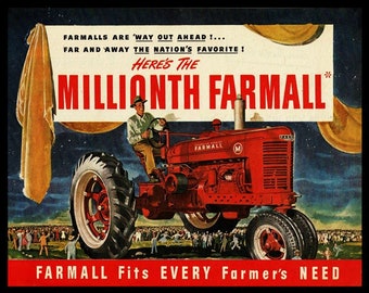 1940 Farmall International Harvester Farm Tractor Ad Poster Art Print