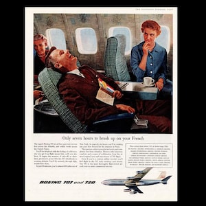 1958 Boeing 707 and 720 Airliner Original Magazine Travel Ad