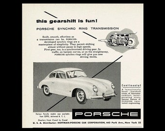 1955 Porsche 356 Continental Original Magazine Ad