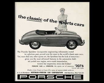 1956 Porsche 356 Speedster Original Magazine Ad