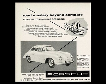 1955 Porsche 356 Continental Original Magazine Ad
