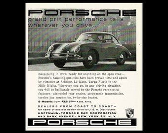 1957 Porsche 356 Original Magazine Ad