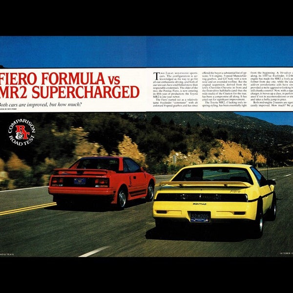 1987 Toyota MR2 vs. Pontiac Fiero Original Magazine Comparison Road Test