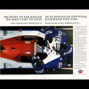 1992 Nissan GTP ZX IMSA Race Car Original Magazine Ad