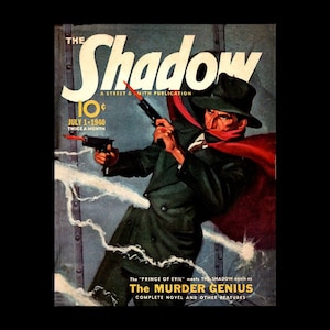 1940&#39;s Shadow Detective Pulp Magazine Cover Poster Print - Retro Pulp Magazine Art