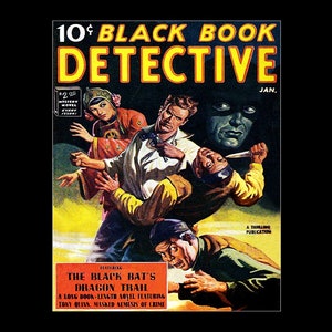 1940&#39;s Black Book Detective Pulp Magazine Cover Poster Print - Retro Pulp Magazine Art