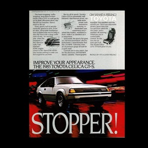 1985 Toyota Celica GTS Original Magazine Ad