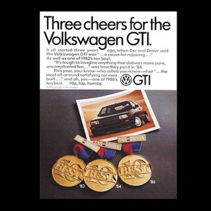 1986 VW Golf GTI Original Magazine Ad