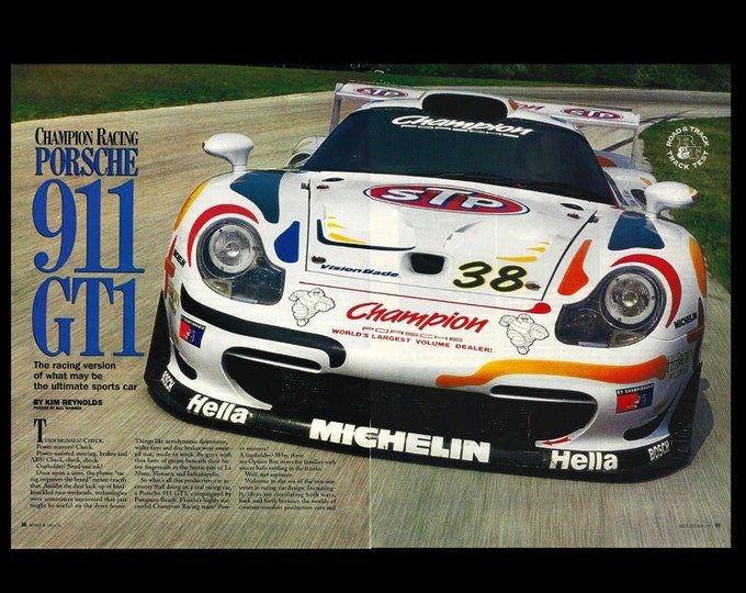 Modèle Réduit Porsche 911 GT1 Strassenversion 1998 - Échelle 1/43 - Panini Supercars Collection - Neuf Avec Magazine