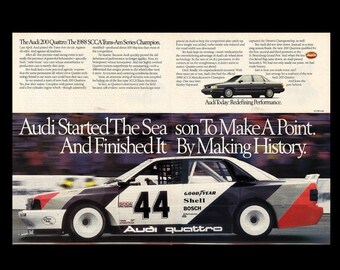 1988 Audi Quattro Race Car Original Magazine Ad